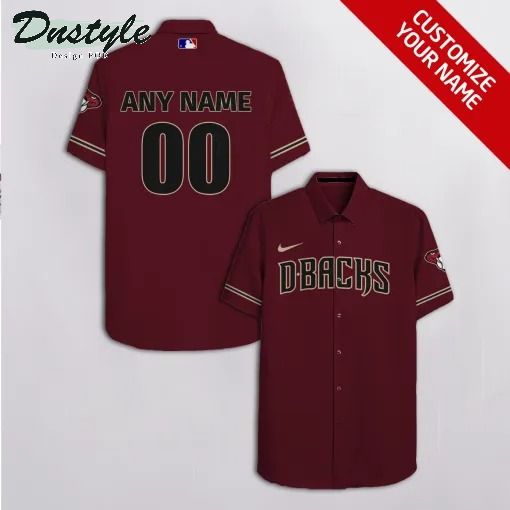 Arizona Diamondbacks MLB Personalized name and number brown hawaiian shirt