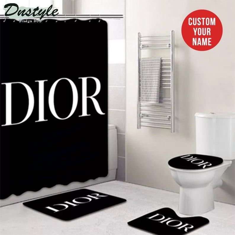 Dior Bathroom Mat Shower Curtain