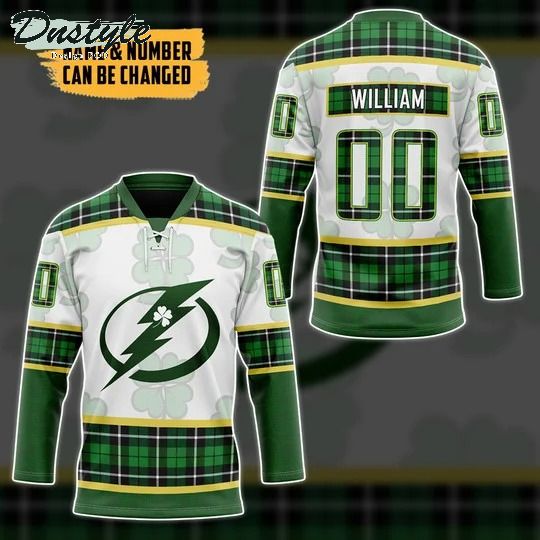 Tampa Bay Lightning NHL 2022 st patrick day custom name and number hockey jersey