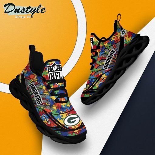 Green Bay Packers NFL Autism M5 Personalized Max Soul Shoes
