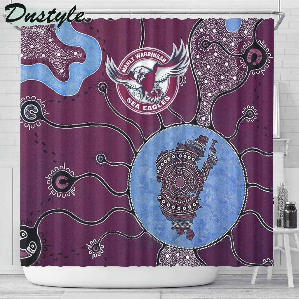 NRL Manly Warringah Sea Eagles Indigenous Shower Curtain