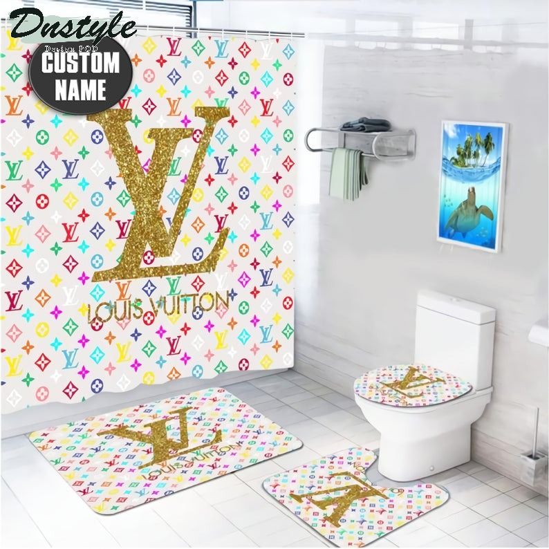 Lv Luxury Type 40 Bathroom Mat Shower Curtain