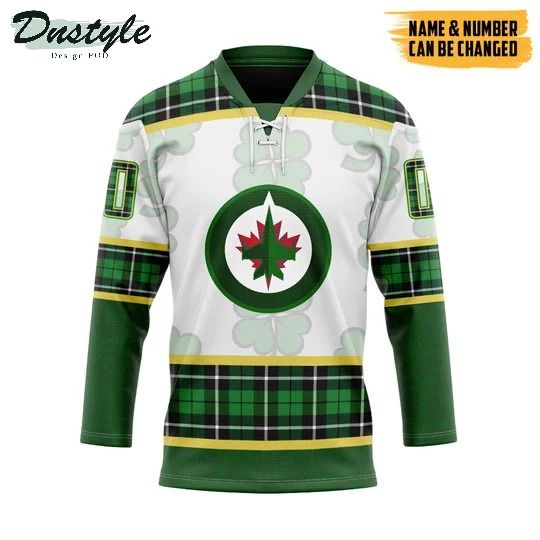 Winnipeg Jets NHL 2022 st patrick day custom name and number hockey jersey