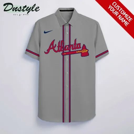 Atlanta Braves MLB Personalized grey hawaiian shirt