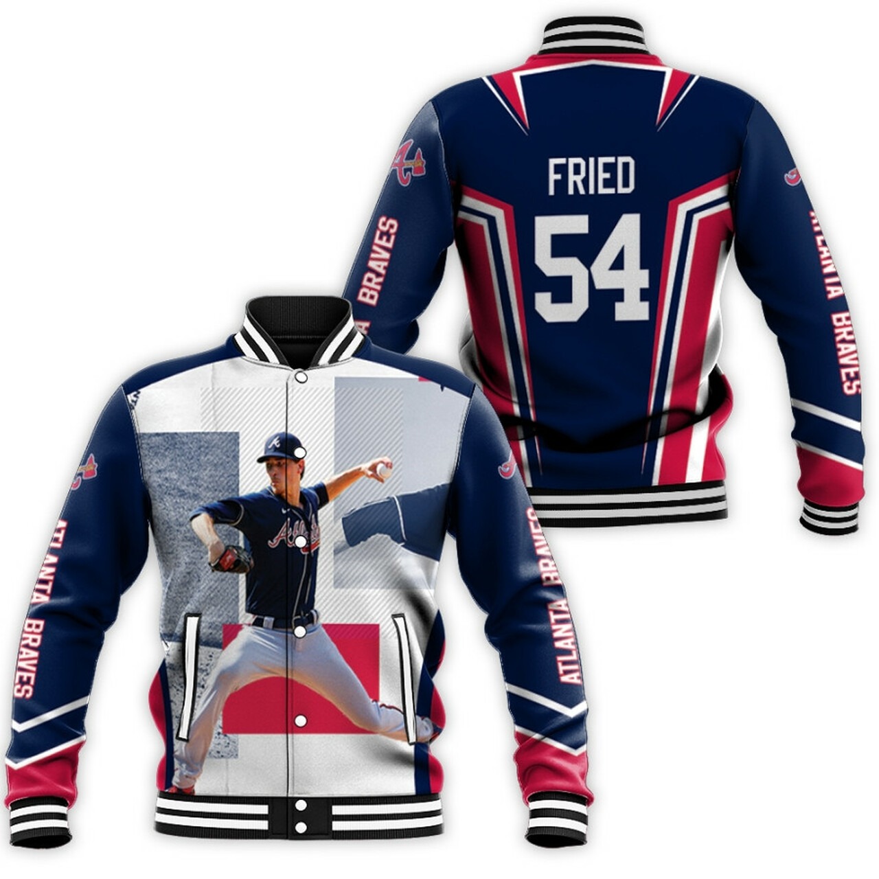 Atlanta Braves Max Fried 54 Mlb Baseball Team Baseball Jacket