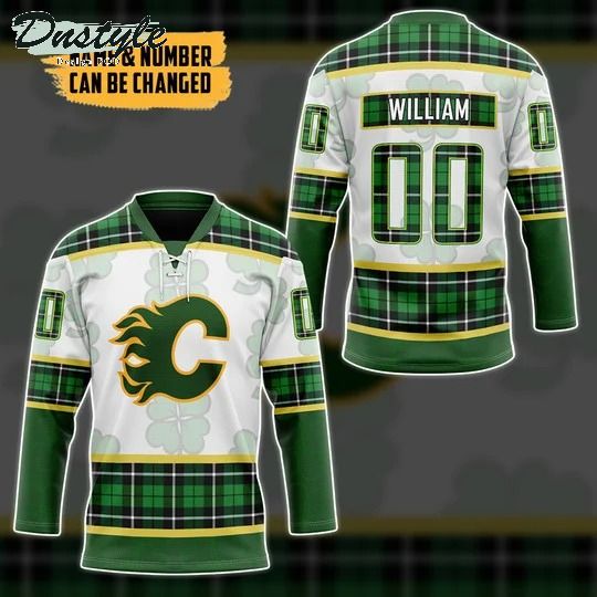 Calgary Flames NHL 2022 st patrick day custom name and number hockey jersey