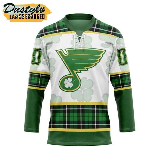 St Louis Blues NHL 2022 st patrick day custom name and number hockey jersey