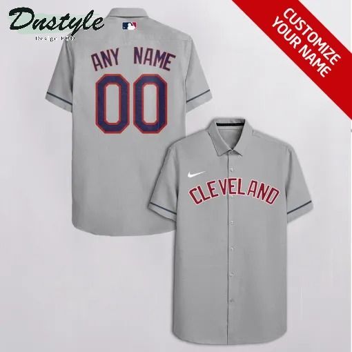 Cleveland Indians MLB Personalized grey hawaiian shirt