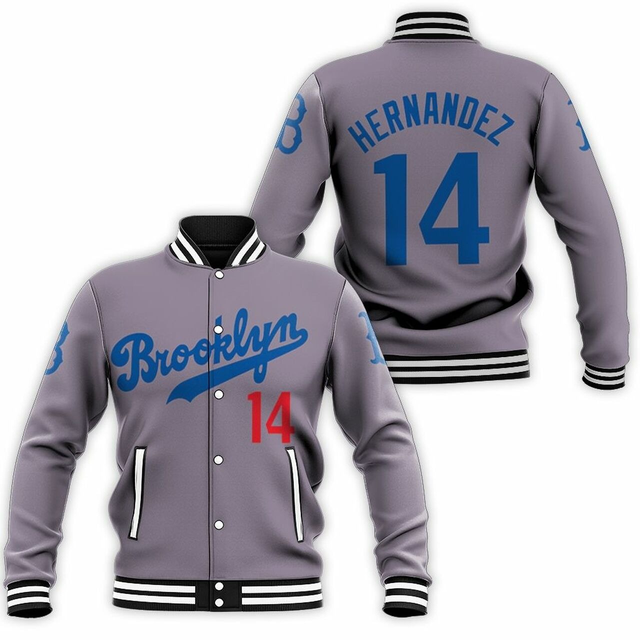 Los Angeles Dodgers Enrique Hernandez 14 Mlb 2020 Grey Baseball Jacket