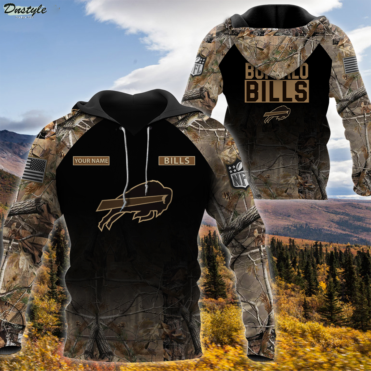 Buffalo Bills NFL Personalized Hunting Camo 3d Hoodie