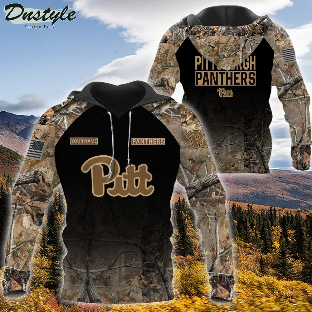 Pittsburgh Panthers NCAA Hunting Camo Personalized 3d Hoodie
