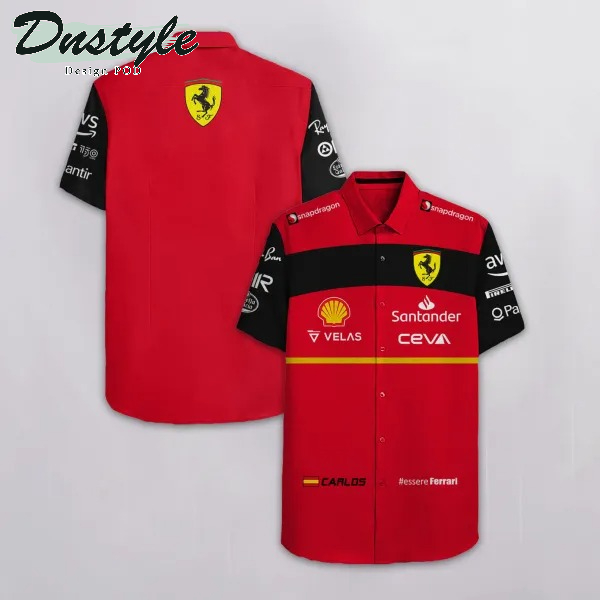 Carlos Sainz Scuderia Ferrari F1 Hawaiian Shirt
