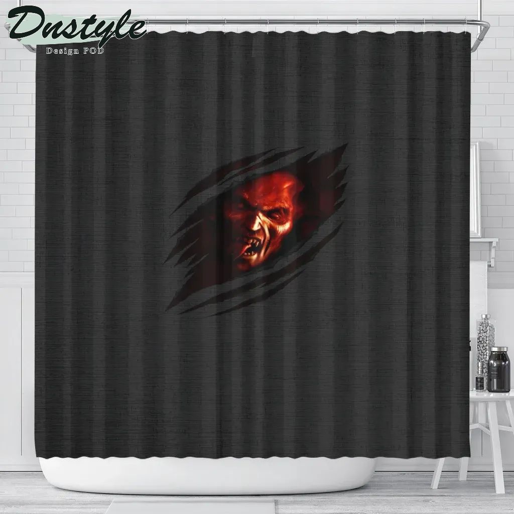 Demon Behind Curtain Halloween Shower Curtain