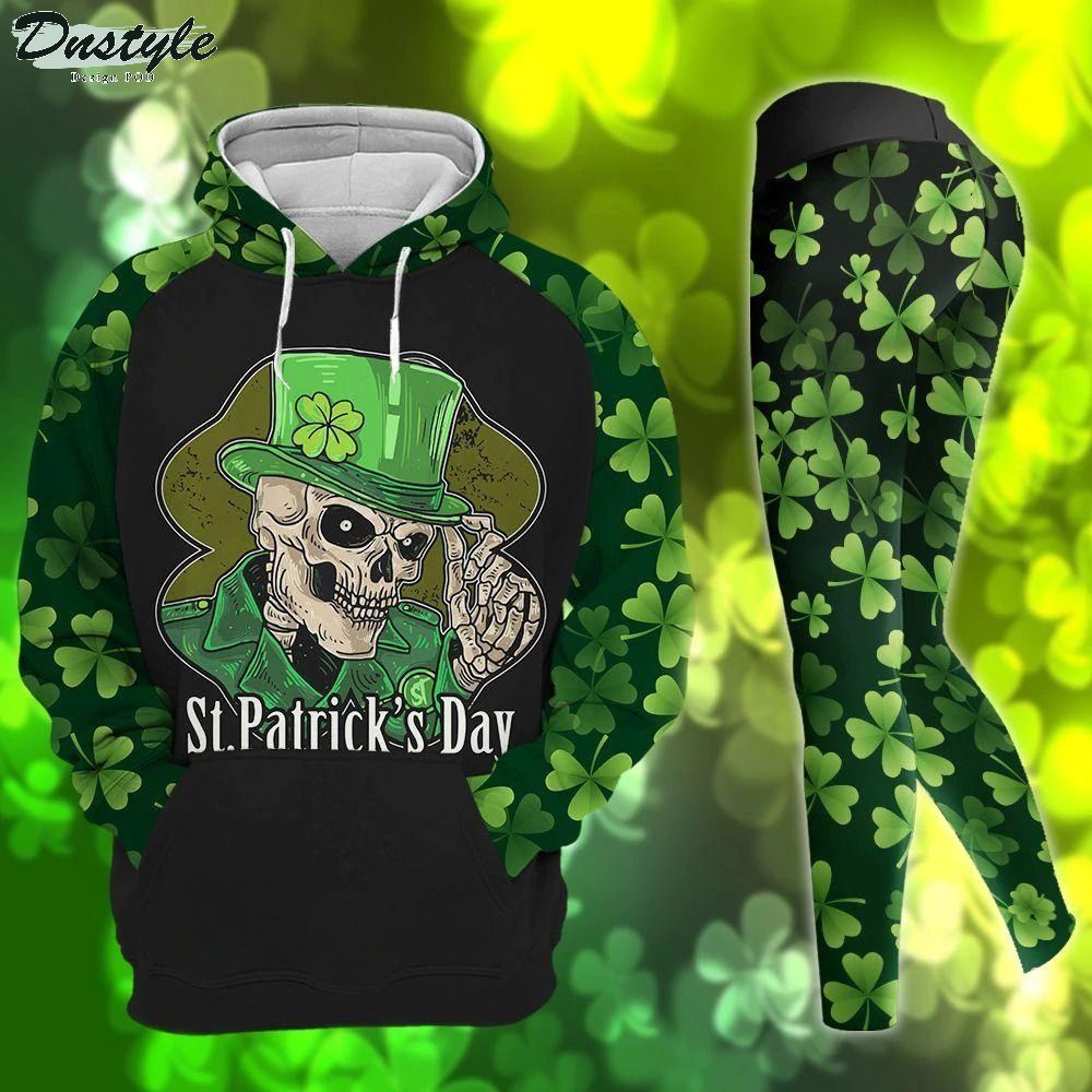 St Patricks Day Skull 3d all over printed hoodie and legging