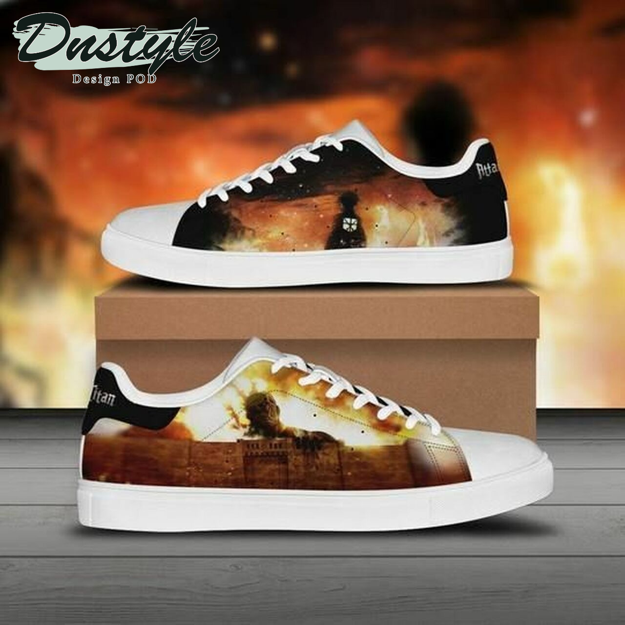 NFL aot attack on titan stan smith low top skate shoes