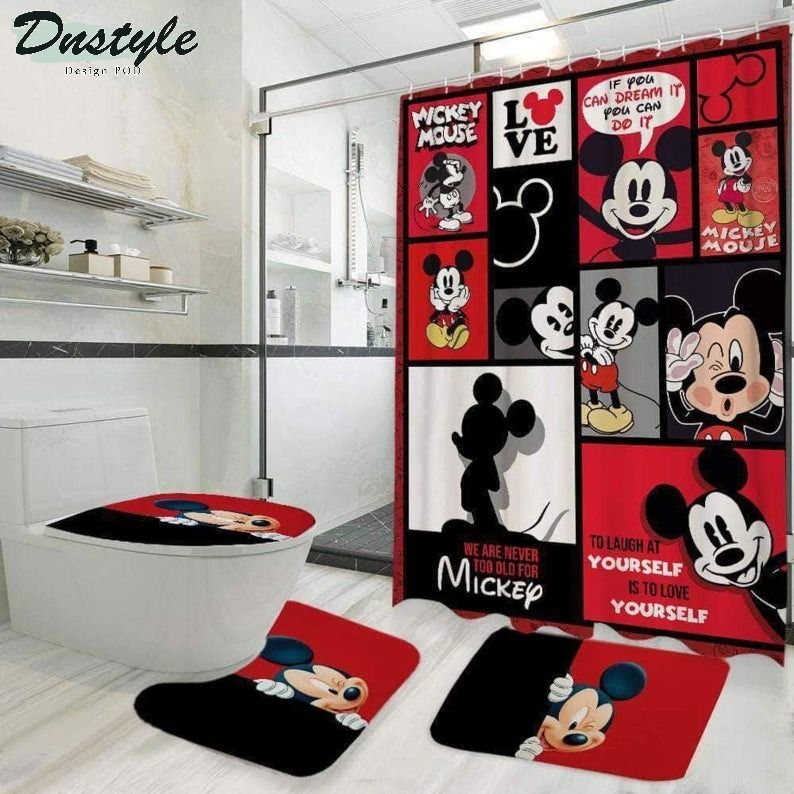 Mickey Luxury Brand Bathroom Mat Shower Curtain