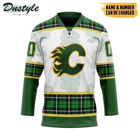 Calgary Flames NHL 2022 st patrick day custom name and number hockey jersey