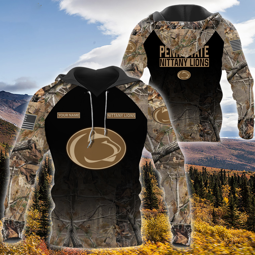 Penn State Nittany Lions NCAA Hunting Camo Personalized 3d Hoodie