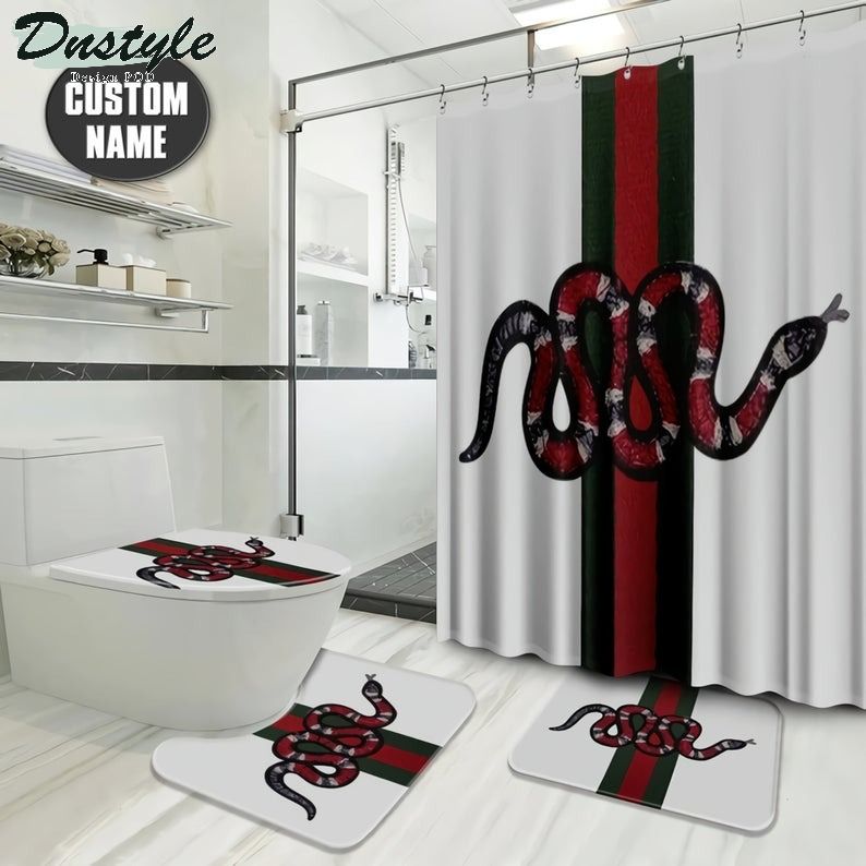 Gucci Gc Snake Type 16 Bathroom Mat Shower Curtain