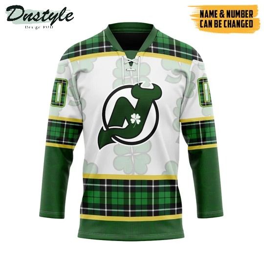 New Jersey Devils NHL 2022 st patrick day custom name and number hockey jersey