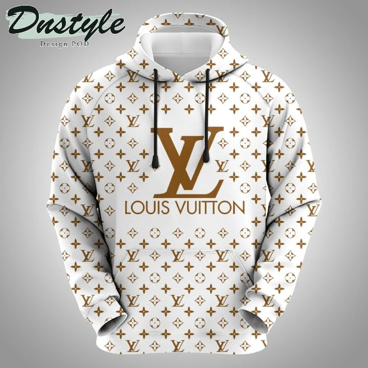 LV White 3d All Over Print Hoodie