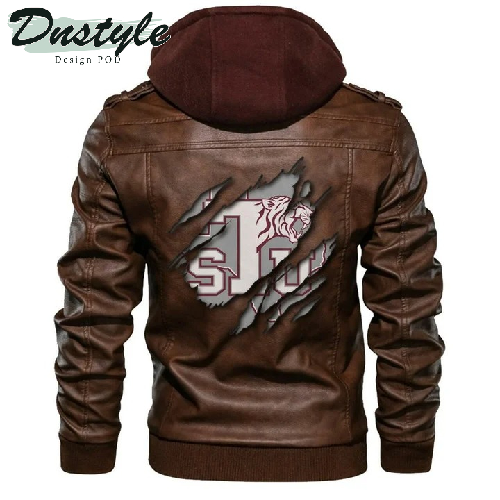 Texas Southern NCAA Brown Leather Jacket