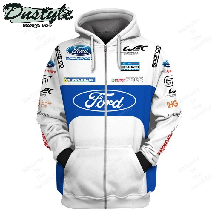 Ford Performance Racing Castrol Edge Michelin White All Over Print 3D Hoodie