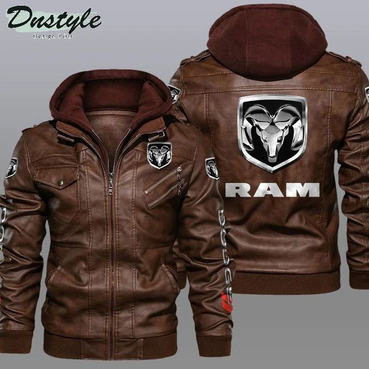 Dodge hooded leather jacket
