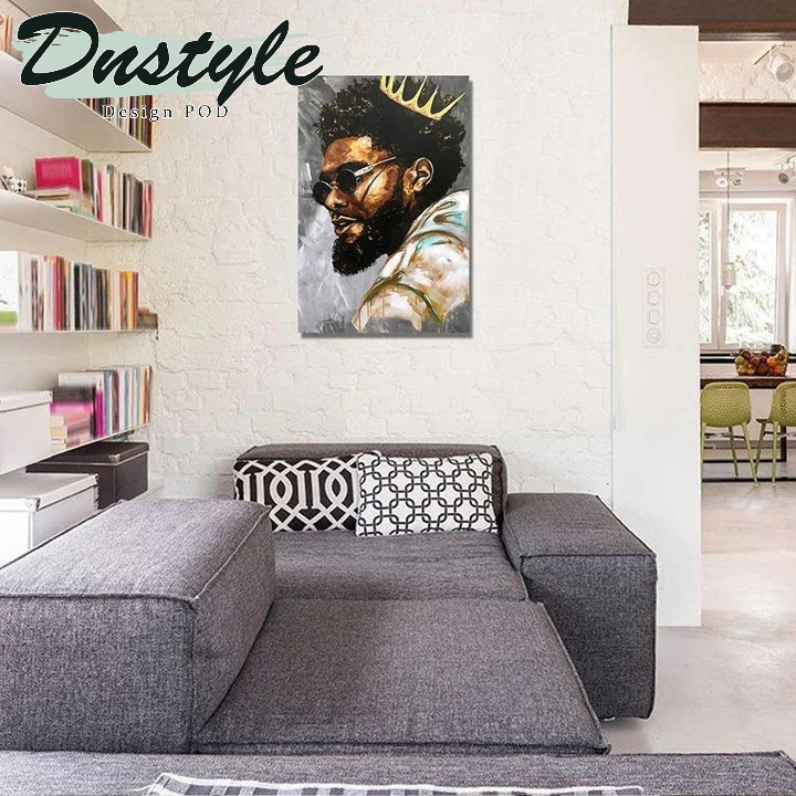 Black Man King Art This Cool Afro King Abstract Canvas
