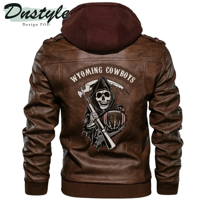 Wyoming Cowboys NCAA Football Sons Of Anarchy Brown Leather Jacket