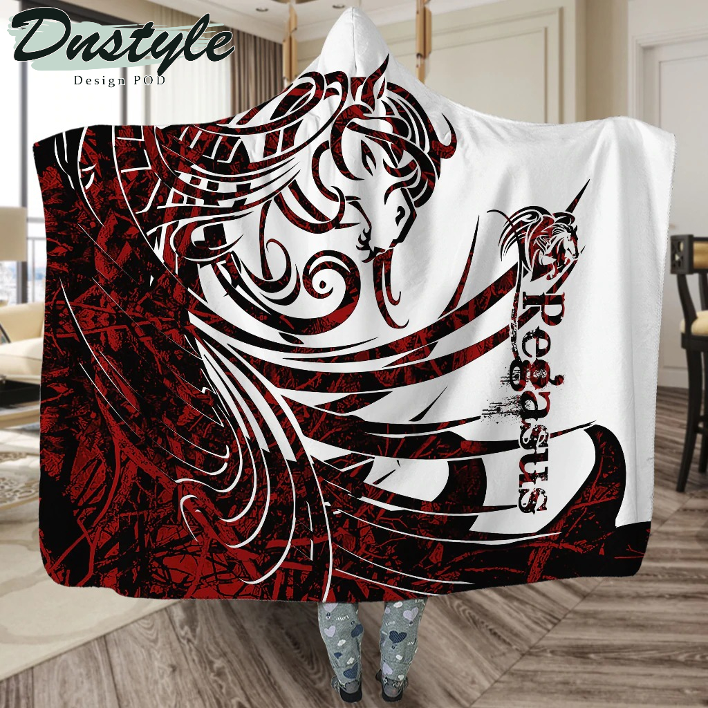 Viking Pegasus Legend Red And White Style 01 Hoodie Blanket