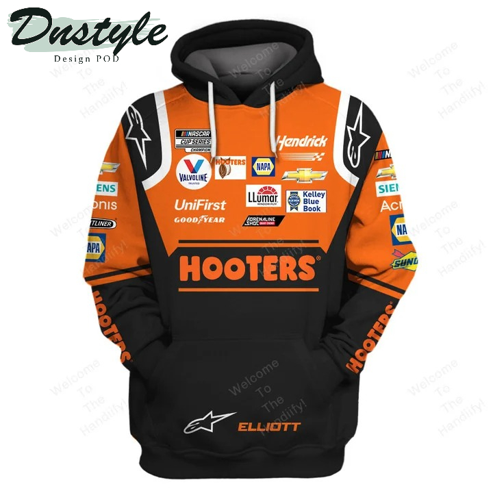 Chase Elliott Hooters Racing Kelly Blue Book Unifirst All Over Print 3D Hoodie