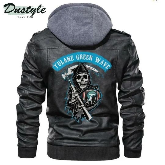 Tulane Green Wave NCAA Football Sons Of Anarchy Black Leather Jacket