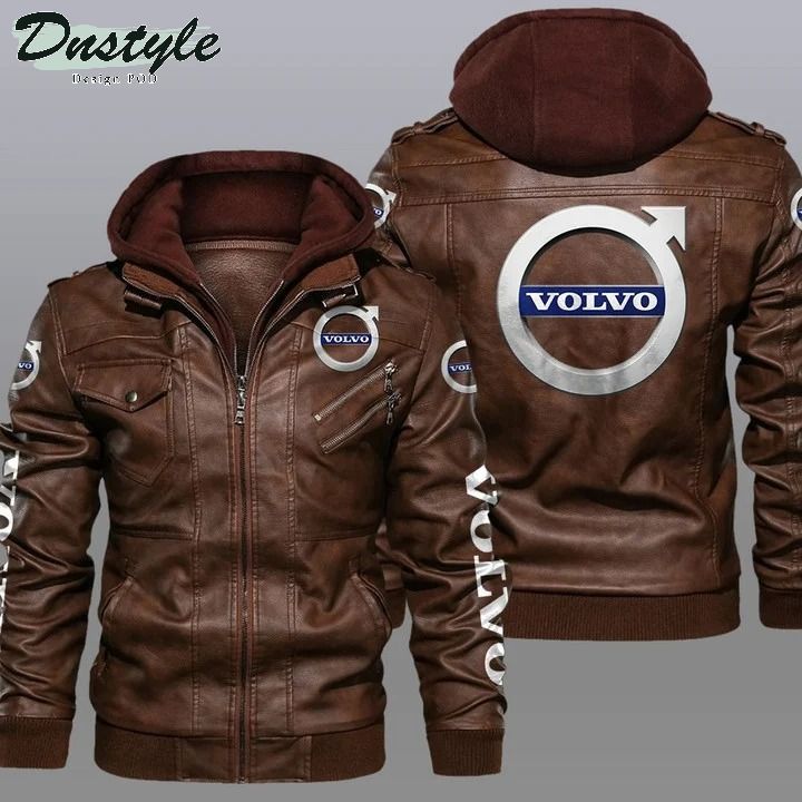 Volvo hooded leather jacket