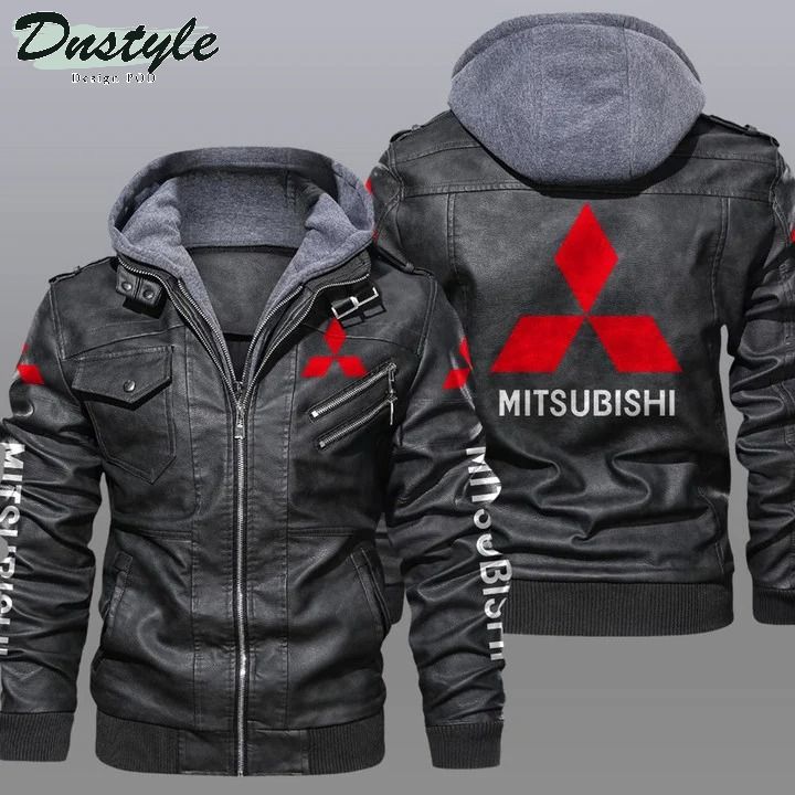 Mitsubishi hooded leather jacket