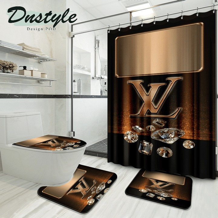 Louis Vuitton Shower Curtain Luxury Fashion Brand Bathroom Set #58