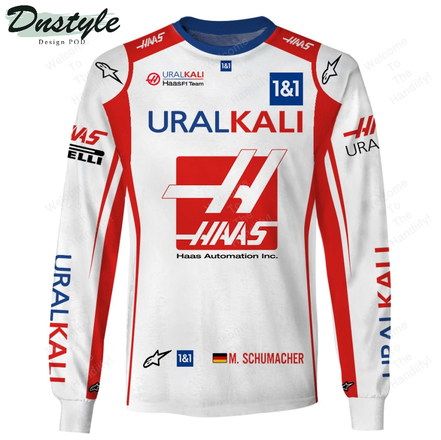 Michael Schumacher Haas F1 Team Racing Uralkali All Over Print 3D Hoodie