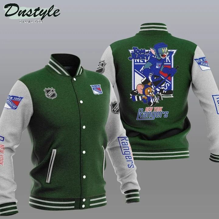 New York Rangers NHL Tom And Jerry Varsity Baseball Jacket