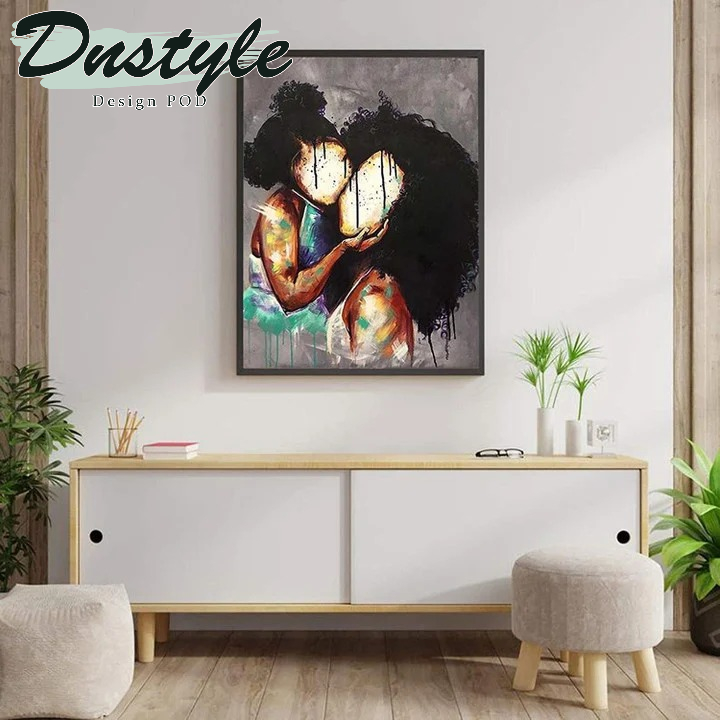 African American Mom And Daughter Canvas