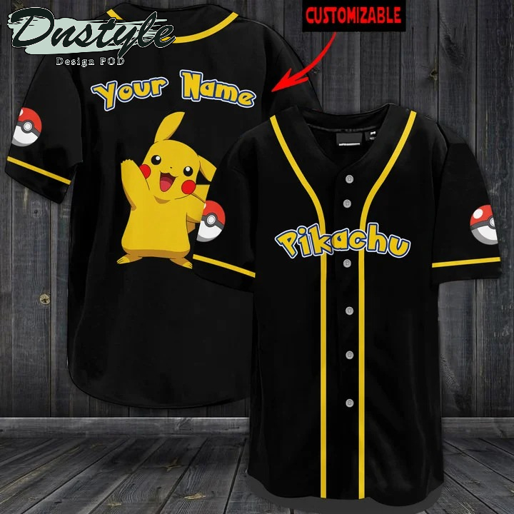 Pokemon Pikachu Black Baseball Jersey