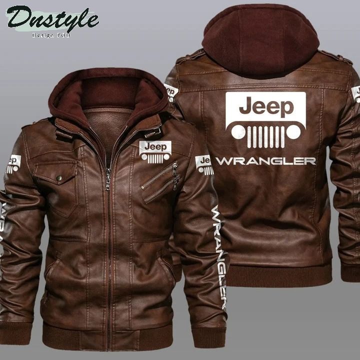 Jeep Wrangler hooded leather jacket