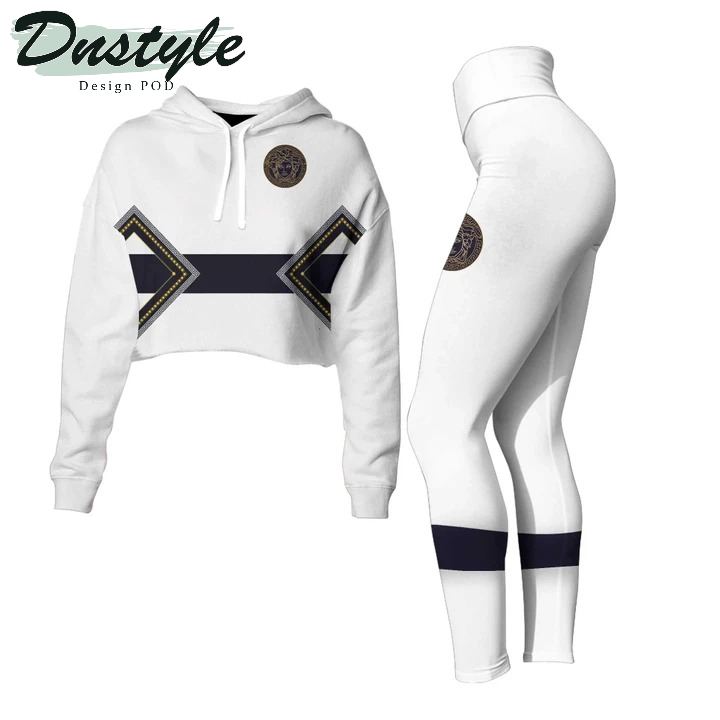 Versace White Combo Crop Hoodie And Legging