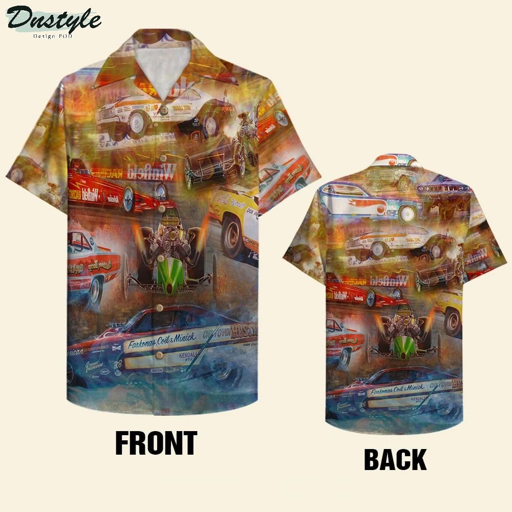Drag Racing Drag Car Pattern Hawaiian Shirt