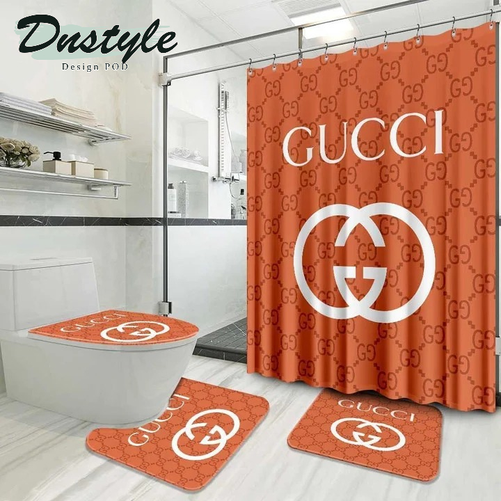 Gucci Luxury Fashion Brand Shower Curtain Bathroom Set #2038