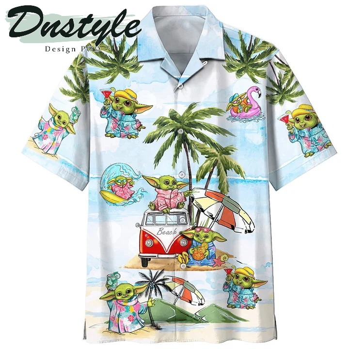 Baby Yoda Summer Time Beach Hawaiian Hawaiian Casual Shirt