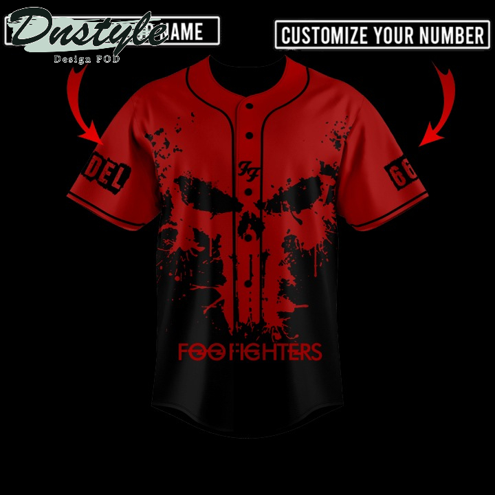 Personalized Foo Fighters 3D All Over Printed Baseball Jersey 