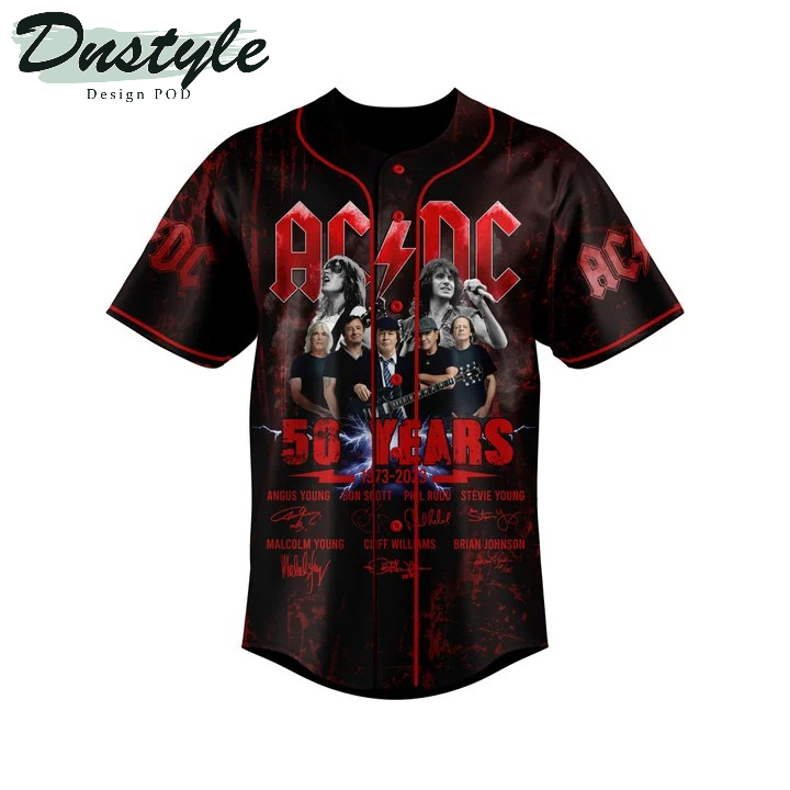 Personalized AC/DC 50 Years 3D All Over Printed Baseball Jersey