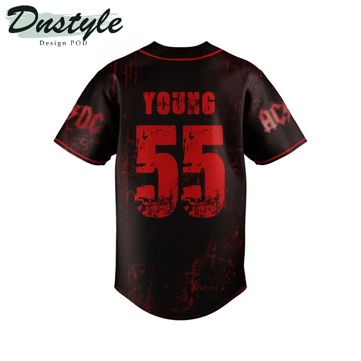 Personalized AC/DC 50 Years 3D All Over Printed Baseball Jersey