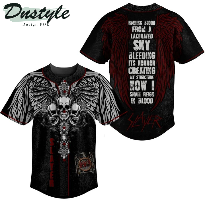 Slayer Band Raining Blood From A Lacerated Sky 3D All Over Printed Baseball Jersey