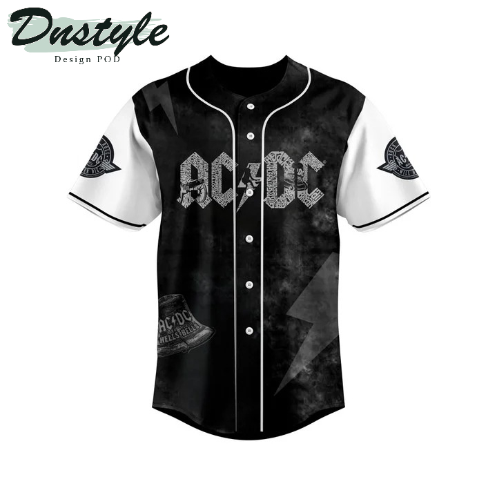 AC/DC Black And White 3D All Over Printed Baseball Jersey